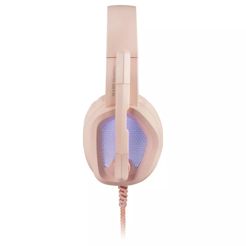 &divide; Headset mars gaming mh320 pink hi-fi ultra-bass 3d jack 3.5mm iluminacion rgb flow (alimentada por u