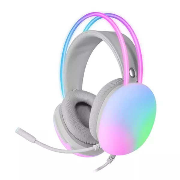 &divide; Headset mars gaming mh-glow white jack 3.5mm y alimentacion por usb iluminacion 360? chroma en diade