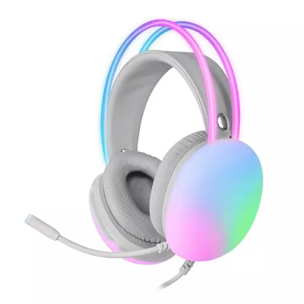 &divide; Headset mars gaming mh-glow pink jack 3.5mm y alimentacion por usb iluminacion 360? chroma en diadem