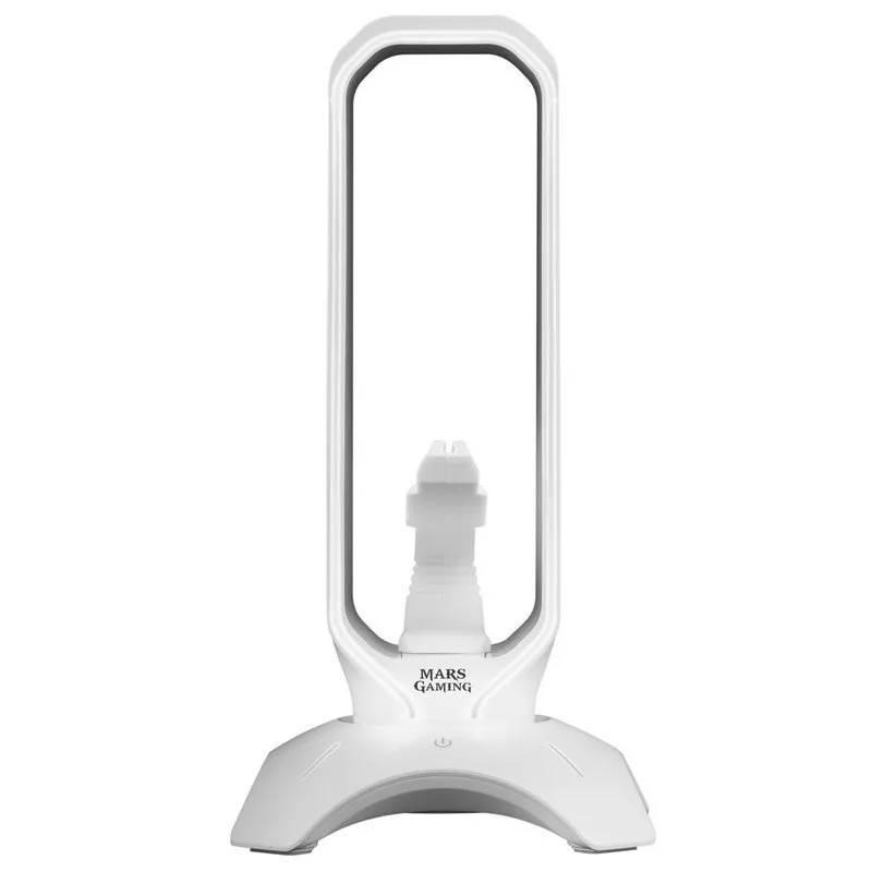 &divide; Soporte mars gaming mhhpro white para auriculares con hub usb 3.0 2p y bungee pra mouse con iluminac