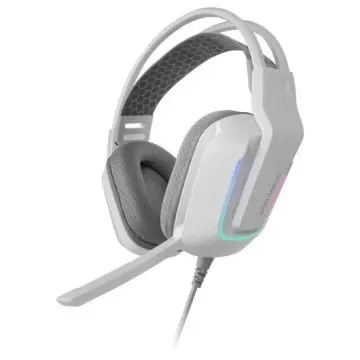 &divide; Headset mars gaming mhstrikew frgb jack 3.5mm alimentacion usb control volumen color blanco