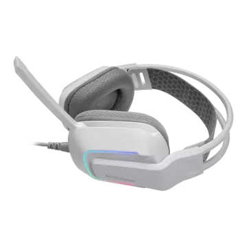&divide; Headset mars gaming mhstrikew frgb jack 3.5mm alimentacion usb control volumen color blanco