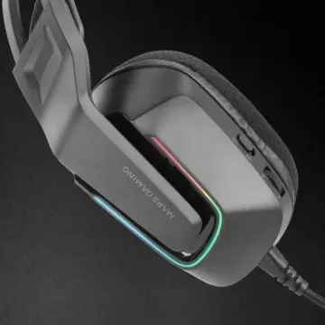 &divide; Headset mars gaming mhstrike frgb jack 3.5mm alimentacion usb control volumen color negro