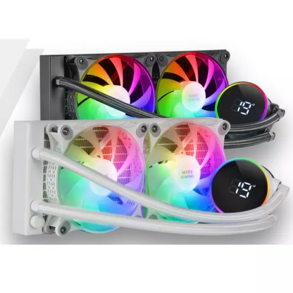 &divide; Sistema de refrigeracion liquida mars gaming mllcd240w blanco 2x (12x12) iluminacion frgb tpd 500w p