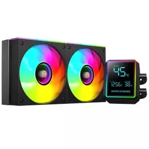 &divide; Sistema de refrigeracion liquida mars gaming mllcdpro240 2x120mm argb 500w tdp pantalla lcd negro