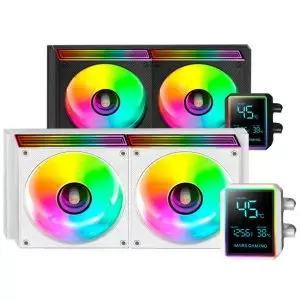 &divide; Sistema de refrigeracion liquida mars gaming mllcdpro240w 2x120mm argb 500w tdp pantalla lcd blanc