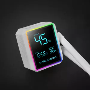 &divide; Sistema de refrigeracion liquida mars gaming mllcdpro240w 2x120mm argb 500w tdp pantalla lcd blanc