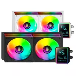 &divide; Sistema de refrigeracion liquida mars gaming mllcdpro240 2x120mm argb 500w tdp pantalla lcd negro