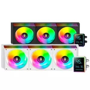&divide; Sistema de refrigeracion liquida mars gaming mllcdpro360w 3x120mm argb 600w tdp pantalla lcd blanco