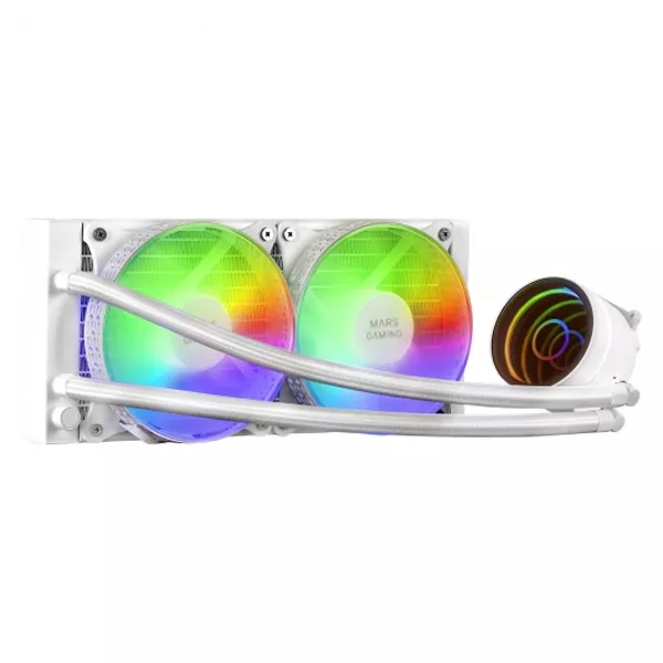 &divide; Sistema de refrigeracion liquida mars gaming ml-one240 white 2x (12x12) iluminacion frgb tpd 400w pa