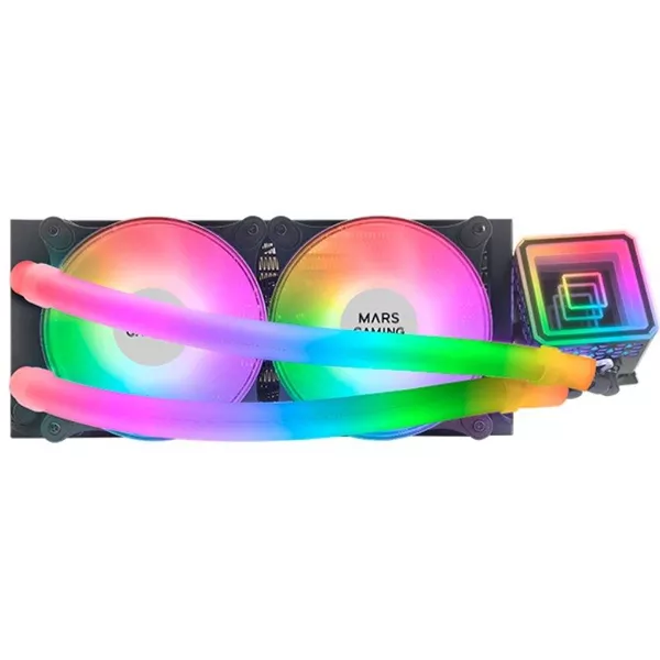 &divide; Sistema de refrigeracion liquida mars gaming ml-ultra240 black 2x12cm argb tpd 500w intel y amd
