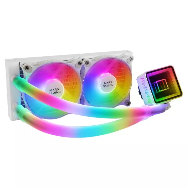&divide; Sistema de refrigeracion liquida mars gaming ml-ultra240 white 2x12cm iluminacion argb (adressable)