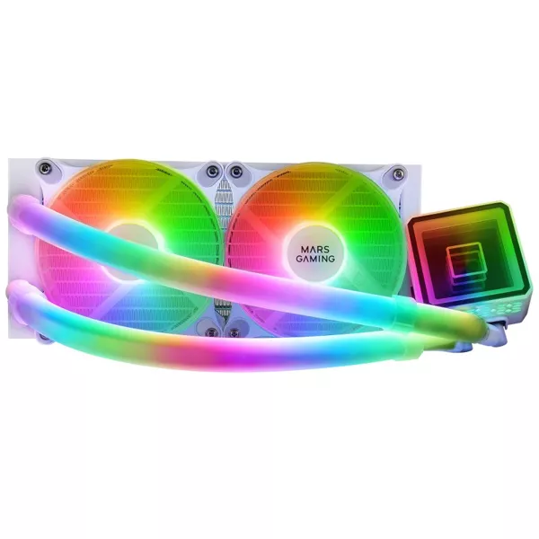 &divide; Sistema de refrigeracion liquida mars gaming ml-ultra240 white 2x12cm iluminacion argb (adressable)