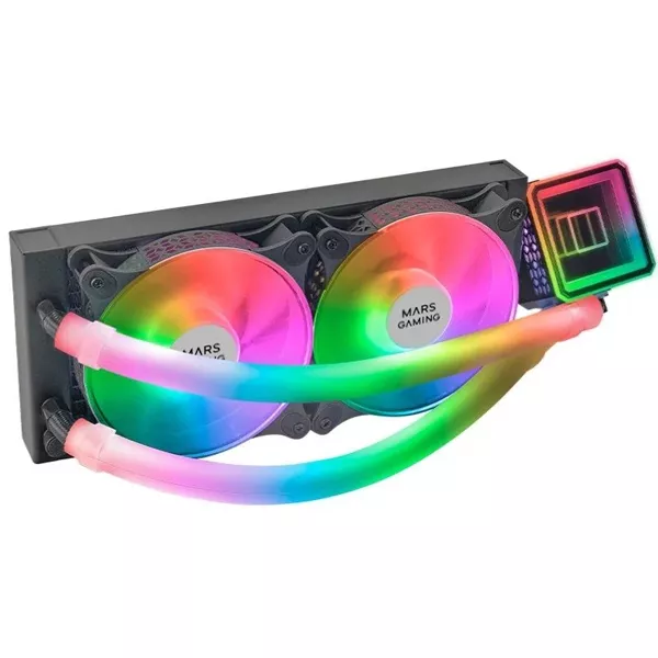 &divide; Sistema de refrigeracion liquida mars gaming ml-ultra240 black 2x12cm argb tpd 500w intel y amd