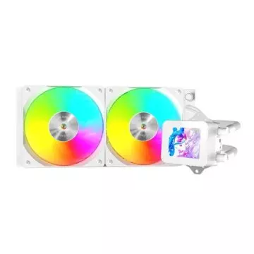&divide; Sistema de refrigeracion liquida mars gaming mlvision240w blanco 2x120mm argb tpd 500w pantalla lcd