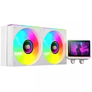 &divide; Sistema de refrigeracion liquida mars gaming mlvisionii240w blanco 2x120mm argb tpd 500w pantalla