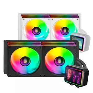 &divide; Sistema de refrigeracion liquida mars gaming mlvisionii240 negro 2x120mm argb tpd 500w pantalla lcd