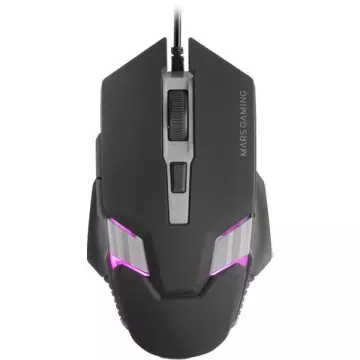 &divide; Mouse mars gaming mm024 rgb flow 4000 dpi ajustable 6 botones mecanicos huano color negro
