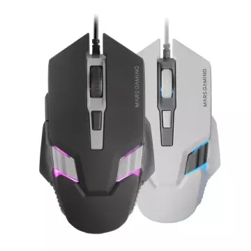 &divide; Mouse mars gaming mm024w rgb flow 4000 dpi ajustable 6 botones mecanicos huano color blanco