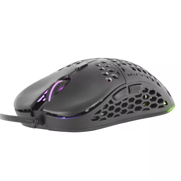 &divide; Mouse mars gaming rgb mm55 dise?o hive black 12800dpi a825pro switch huano superficie perforada ilum