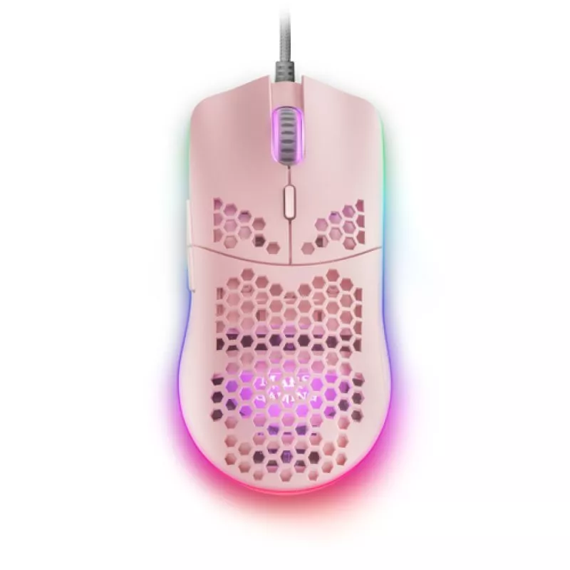 &divide; Mouse mars gaming rgb mmax diseo hive pink 12400dpi pixart 3327pro switch huano superficie perforad