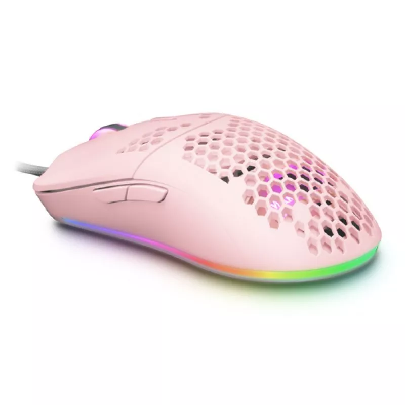 &divide; Mouse mars gaming rgb mmax diseo hive pink 12400dpi pixart 3327pro switch huano superficie perforad