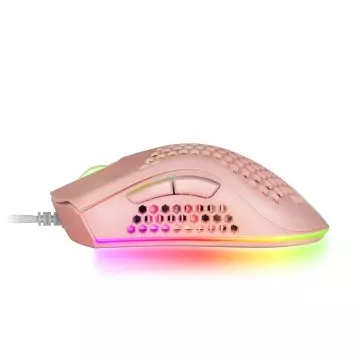 &divide; Mouse mars gaming rgb mmex dise?o hive pink 32kdpi pixart 3389pro switch superficie perforada ilumin