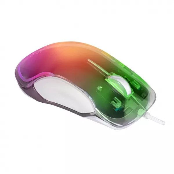 &divide; Mouse mars gaming rgb mmgloww white 12800dpi iluminacion total chroma-glow con cuerpo acabado en esp