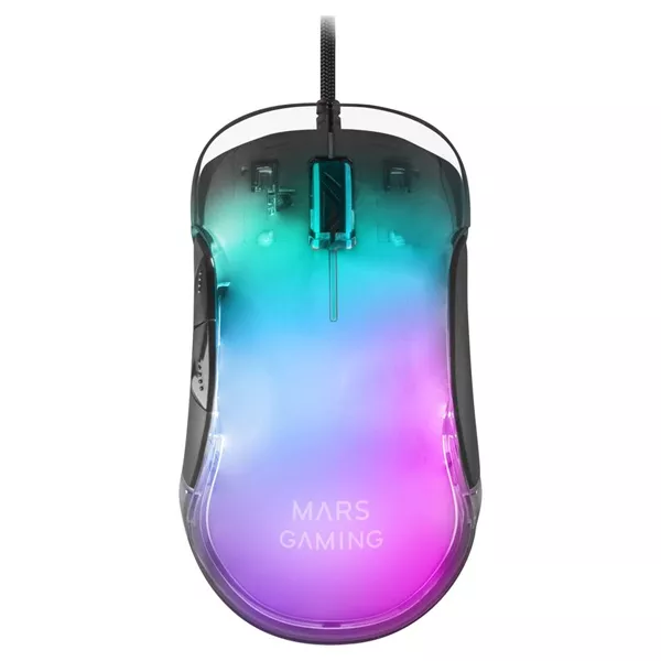 &divide; Mouse mars gaming rgb mmglow black 12800dpi iluminacion total chroma-glow con cuerpo acabado en espe
