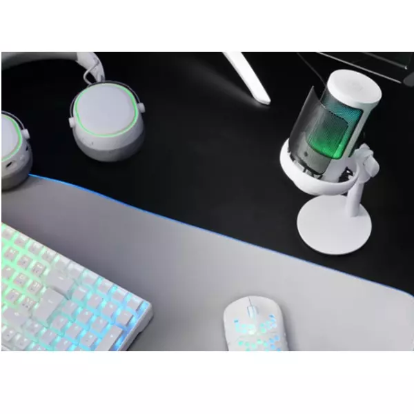 &divide; Micr?fono de estudio profesional mars gaming mmicsew blanco adc 196khz 24 bits usb-a/usb-c iluminaci