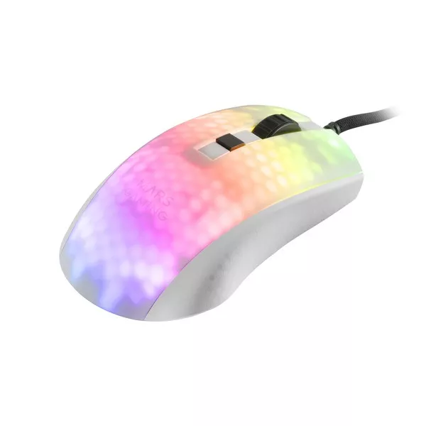 &divide; Mouse mars gaming rgb mmr translucido white 12800dpi ultra ligero 58g iluminacion rgb switches mecan