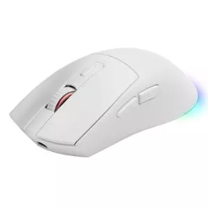&divide; Mouse mars gaming wireless y bluetooth mmt3 rgb base de recarga magnetica 14400 dpi color blanco