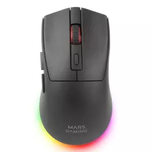 &divide; Mouse mars gaming wireless y bluetooth mmt3 rgb base de recarga magnetica 14400 dpi color negro
