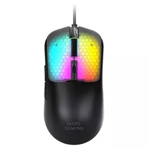 &divide; Mouse mars gaming mm-viper ultraligero 56g cableado usb 6 botones 12800 dpi rgb negro