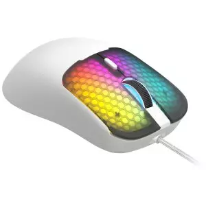 &divide; Mouse mars gaming mm-viperw ultraligero 56g cableado usb 6 botones 12800 dpi rgb blanco