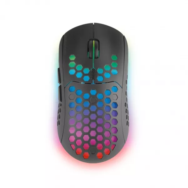&divide; Mouse mars gaming wireless rgb mmw3 black usb 2.4g bateria recargable 3200dpi ultraligero hive ilumi