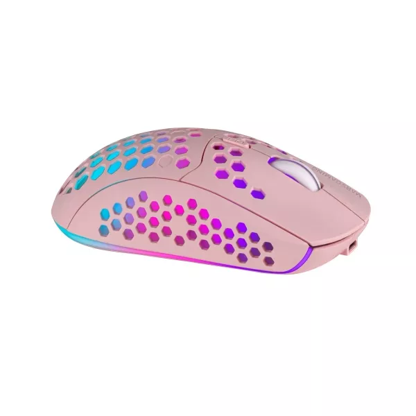 &divide; Mouse mars gaming wireless rgb mmw3 pink usb 2.4g bateria recargable 3200dpi ultraligero hive ilumin