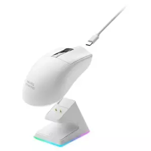 &divide; Mouse mars gaming wireless y bluetooth mmw-elitew tri-mode 2.4ghz bt 5.4 6 botones 20000 dpi blanco