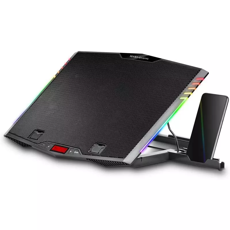 &divide; Base de refrigeracion para portatiles mars gaming mnbc5 con soporte adicional de movil/tablet para p
