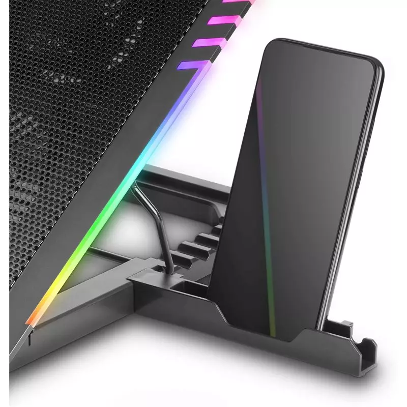 &divide; Base de refrigeracion para portatiles mars gaming mnbc5 con soporte adicional de movil/tablet para p