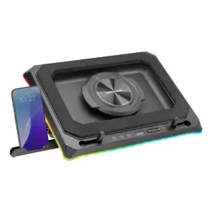&divide; Base de refrigeracion para portatiles mars gaming mnbcultra con soporte de movil rgb hub usb hasta 1