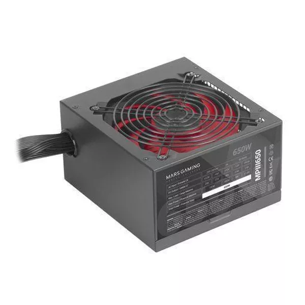 &divide; Fuente de alimentacion mars gaming mpiii 650w, eficiencia 85% pfc activo vent 12x12 14db hasw