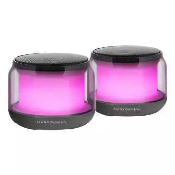 &divide; Altavoz bluetooth 2,0 mars gaming ms-aura black rgb 360? bt 5,3 15w alimentacion usb + jack 3,5mm