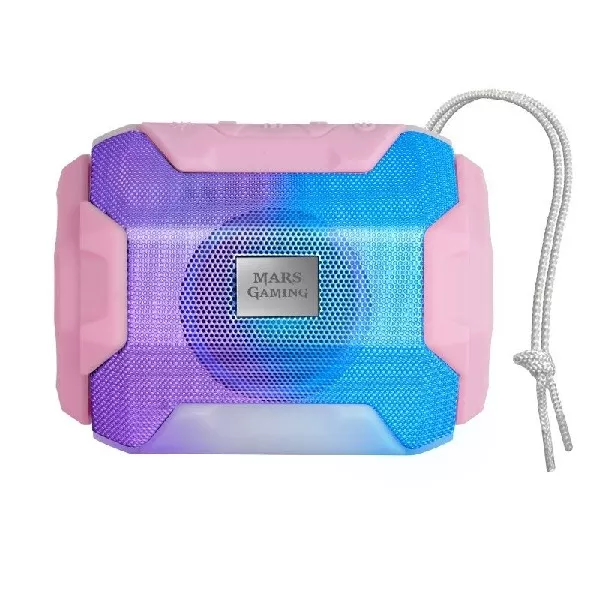 &divide; Altavoz bluetooth portable mas gaming msbax pink 10w radio fm, puerto usb y microsd iluminacion rgb