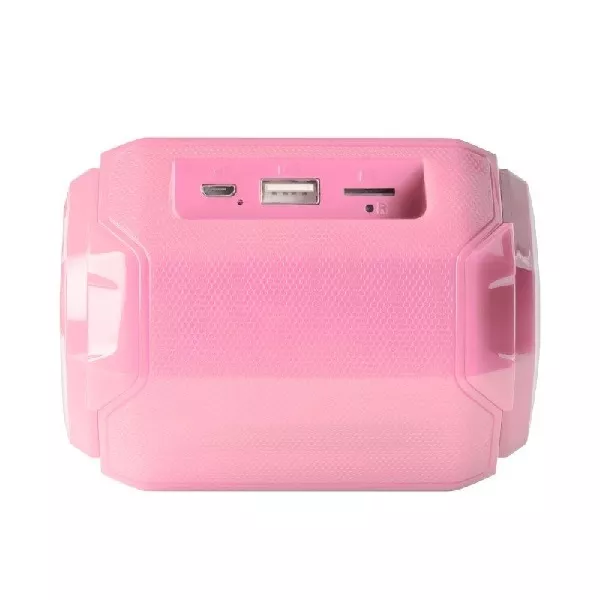 &divide; Altavoz bluetooth portable mas gaming msbax pink 10w radio fm, puerto usb y microsd iluminacion rgb