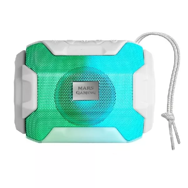 &divide; Altavoz bluetooth portable mas gaming msbax white 10w radio fm, puerto usb y microsd iluminacion rgb