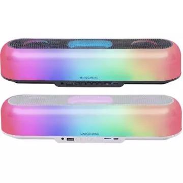 &divide; Barra de sonido bluetooth mars gaming msborb negro 20w iluminacion rgb 360 bt aux fm tf bat. 6h