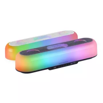 &divide; Barra de sonido bluetooth mars gaming msborb negro 20w iluminacion rgb 360 bt aux fm tf bat. 6h