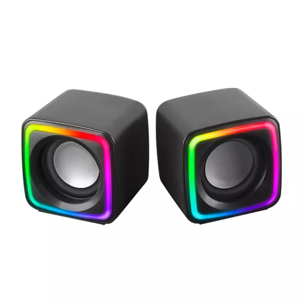 &divide; Altavoces 2.0 mars gaming mscube black 8w rms sonido dsp espacial iluminacion rgb