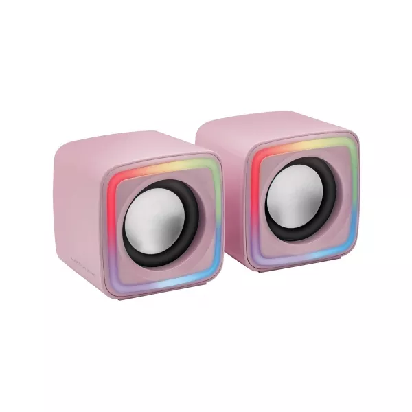 &divide; Altavoces 2.0 mars gaming mscube pink 8w rms sonido dsp espacial iluminacion rgb